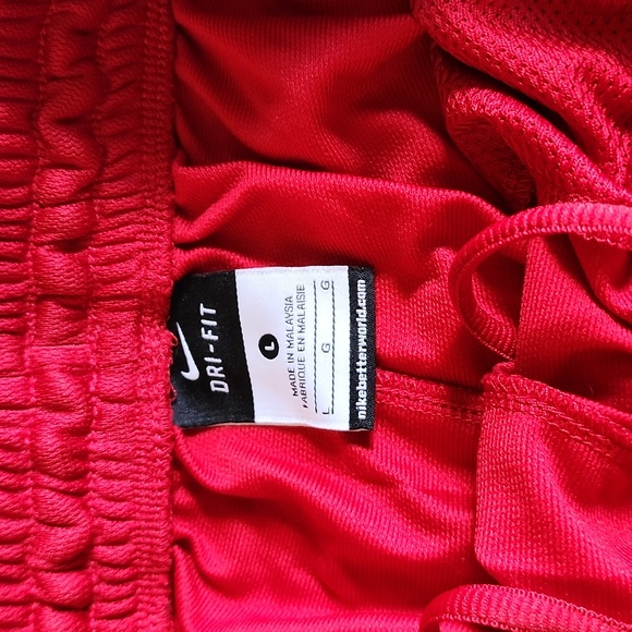 Nike Dri-Fit Red and White Basketball Shorts - Size Men's Large - Picture 3 of 4